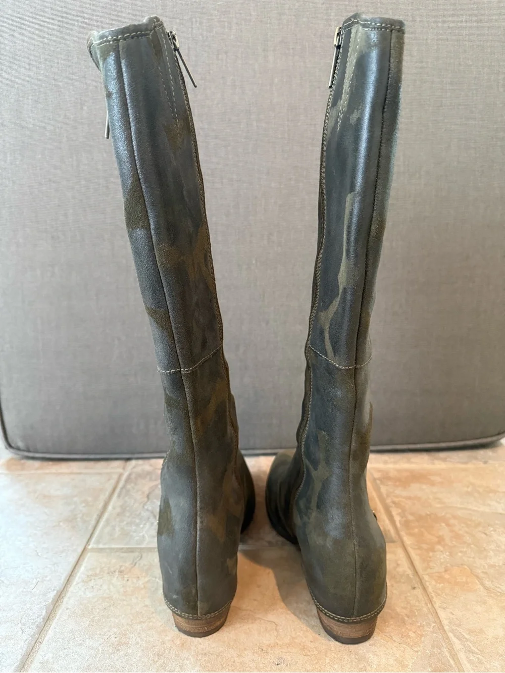 Donald J. Pliner Olive Green Camo Boots